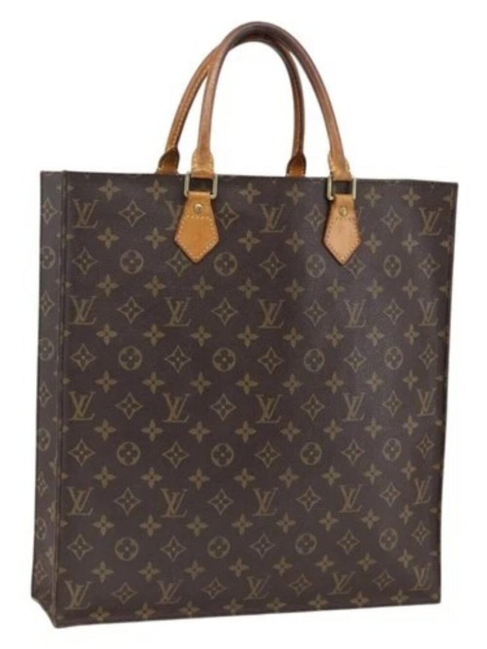 LOUIS VUITTON Monogram Sac Plat Hand Bag M51140 LV Auth 169363